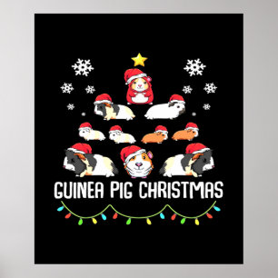 Affiche Arbre de Noël de cochon de Guinée   Amusant Guinée