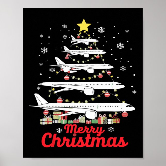 Affiche Arbre de Noël de l'avion Joyeux Noël les plus prob (Devant)