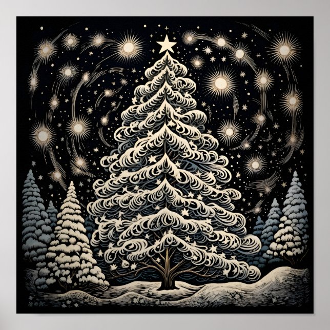 Affiche Arbre de Noël design (Devant)