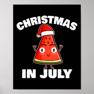 Affiche Arbre de Noël d'été de Noël en juillet Pastèque