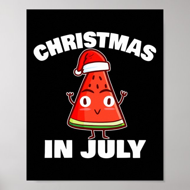 Affiche Arbre de Noël d'été de Noël en juillet Pastèque (Devant)