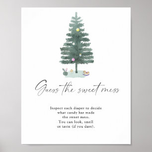 Affiche Arbre de Noël - devinez le gâteau sucré