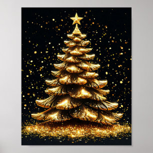 Affiche Arbre de Noël doré