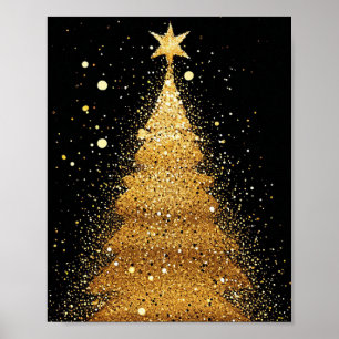 Affiche Arbre de Noël doré
