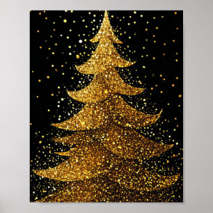 Affiche Arbre de Noël doré