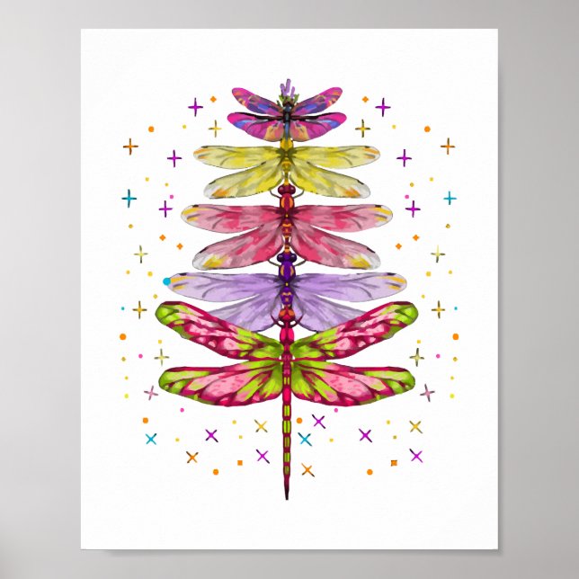 Affiche Arbre de Noël dragonfly (Devant)