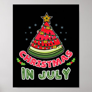 Affiche Arbre de Noël en pastèque de Noël en juillet 