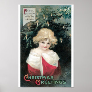 Affiche Arbre de Noël et enfant