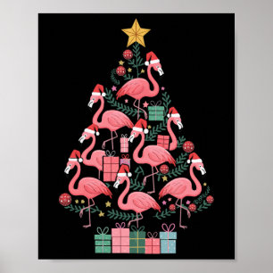 Affiche Arbre de Noël Flamant rose