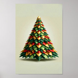 Affiche Arbre de Noël géométrique