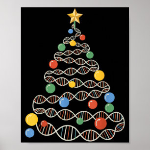 Affiche Arbre de Noël Hélice ADN Scientifique Biologie Sci