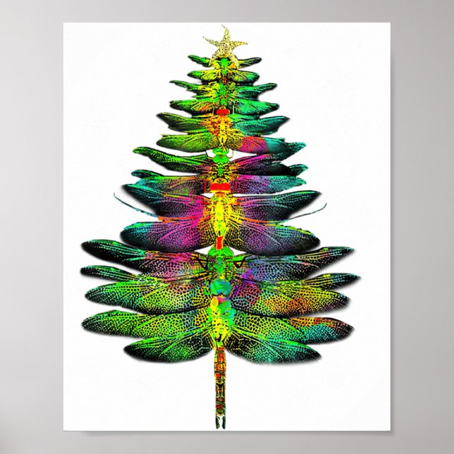 Affiche Arbre de Noël Libellule Libellule Noël  (Devant)