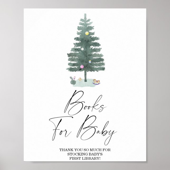 Affiche Arbre de Noël - livres pour l'affiche pour bébé (Devant)