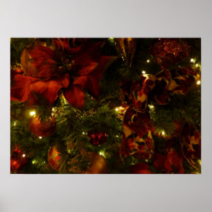 Affiche Arbre de Noël marron et or II