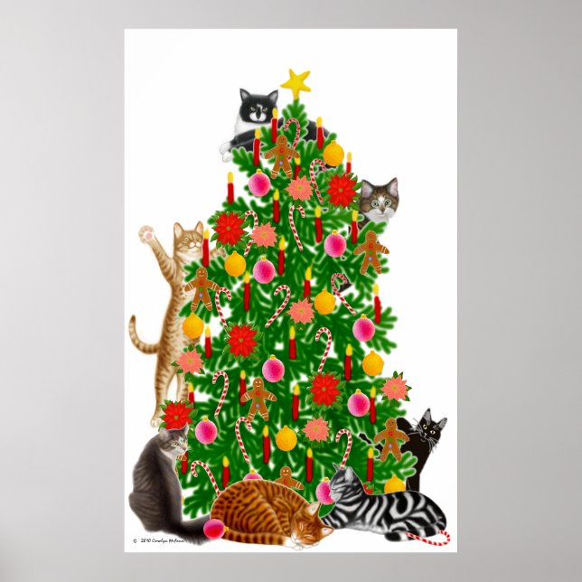 Affiche Arbre de Noël Merry Kitty (Devant)