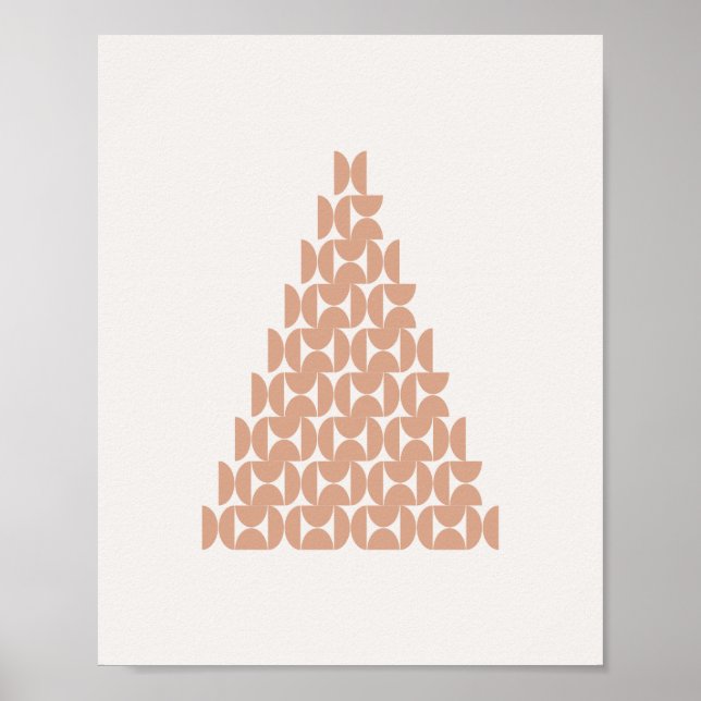 Affiche Arbre de Noël Mi-Siècle moderne Beige (Devant)