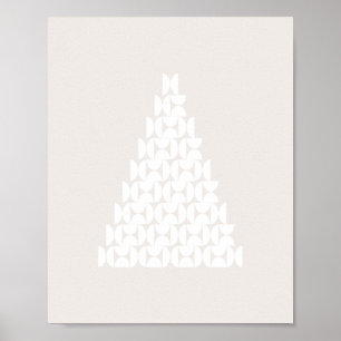 Affiche Arbre de Noël Mi-Siècle moderne Beige blanc