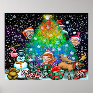 Affiche Arbre de Noël Rainbow