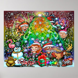 Affiche Arbre de Noël Rainbow
