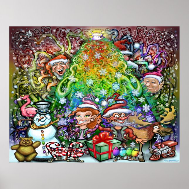 Affiche Arbre de Noël Rainbow (Devant)