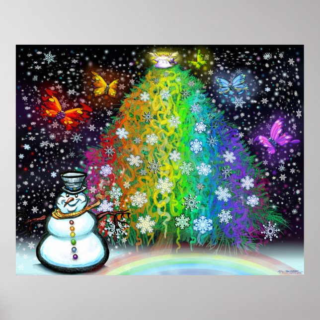 Affiche Arbre de Noël Rainbow (Devant)