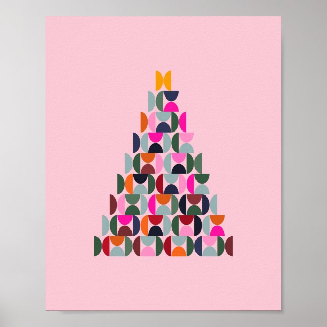 Affiche Arbre de Noël rose (Devant)