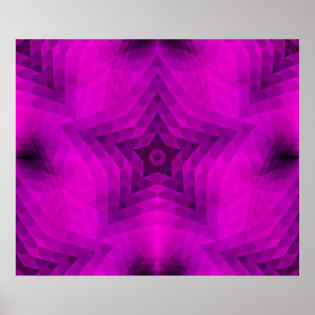 Affiche Arbre de Noël Silhouette & Étoile violette Dégradé (Devant)