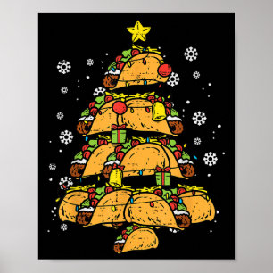 Affiche Arbre de Noël Taco Xmas Nourriture Mexicaine 