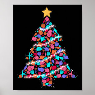 Affiche Arbre de Noël Tropical Vacances d'Été Noël I