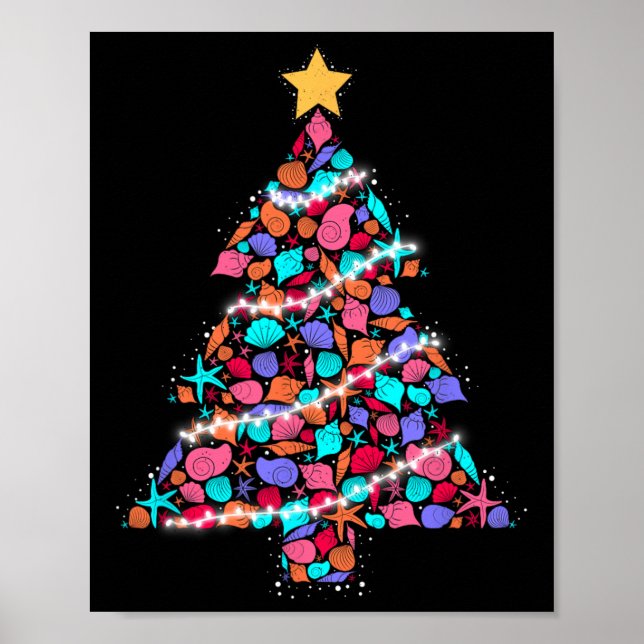 Affiche Arbre de Noël Tropical Vacances d'Été Noël I (Devant)