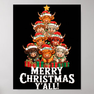 Affiche Arbre de Noël Vache des Highlands Écossais Vache D