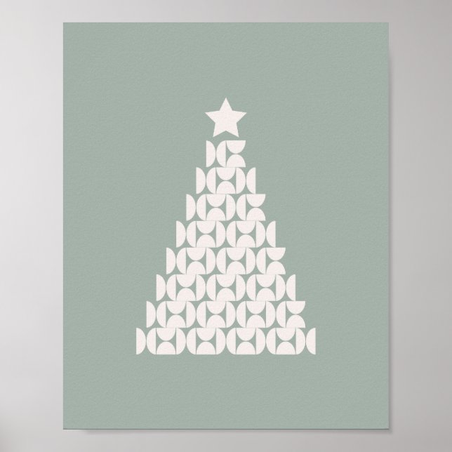 Affiche Arbre de Noël vert Sage (Devant)