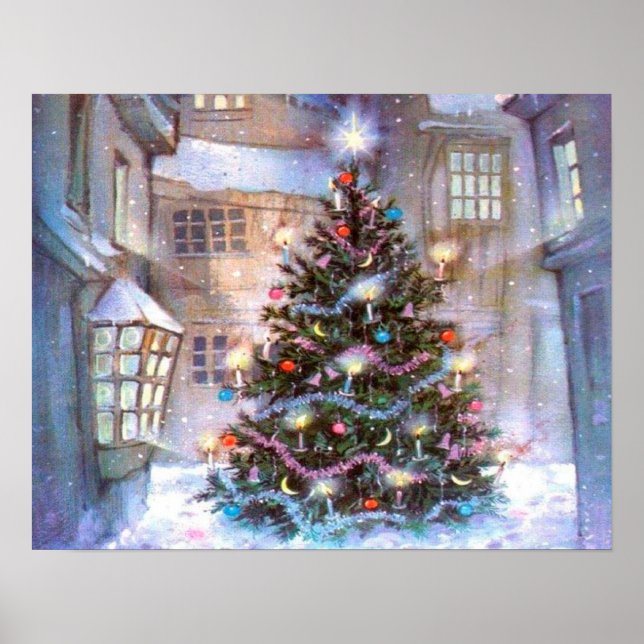 Affiche Arbre de Noël Vintage (Devant)