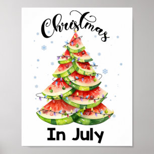 Affiche Arbre de Noël Waterlemon Noël en juillet Eté
