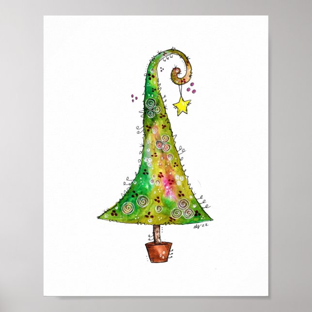 Affiche Arbre de Noël Whimsical (Devant)