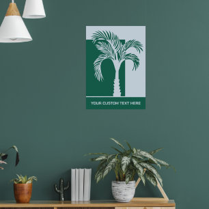 Affiche Arbre de palmes Tropical Texte Personnalisé