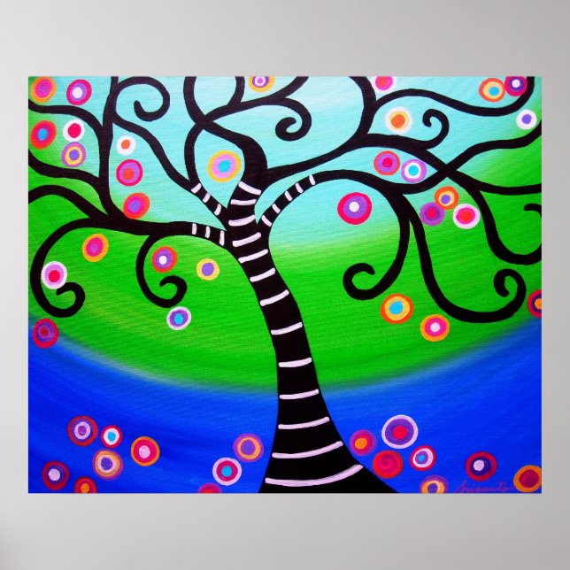 AFFICHE ARBRE DE PEINTURE DE VIE (Devant)