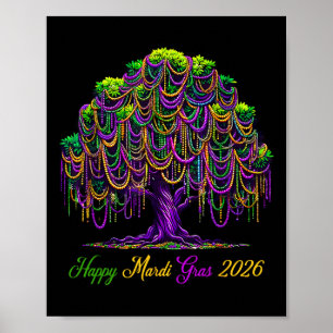 Affiche Arbre de perles de Mardi Gras 2026 Festival de Car