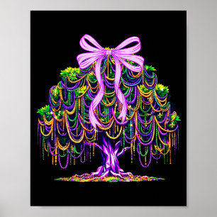 Affiche Arbre de perles de Mardi Gras Carnaval La Nouvelle