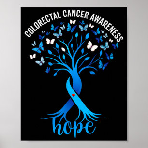 Affiche Arbre de ruban bleu de sensibilisation au cancer c