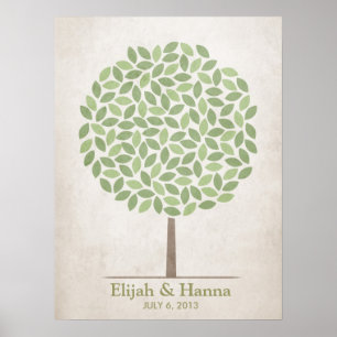 Affiche Arbre de signature mariage - Rustique
