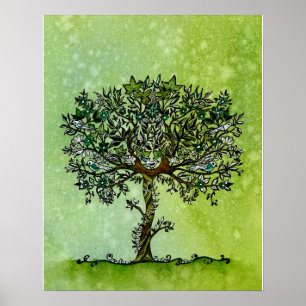 Affiche Arbre de vie aquarelle peinture