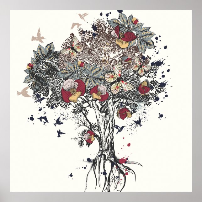 Affiche Arbre de vie Art Abstrait (Devant)