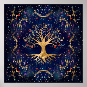 Affiche Arbre de vie coloré - Yggdrasil