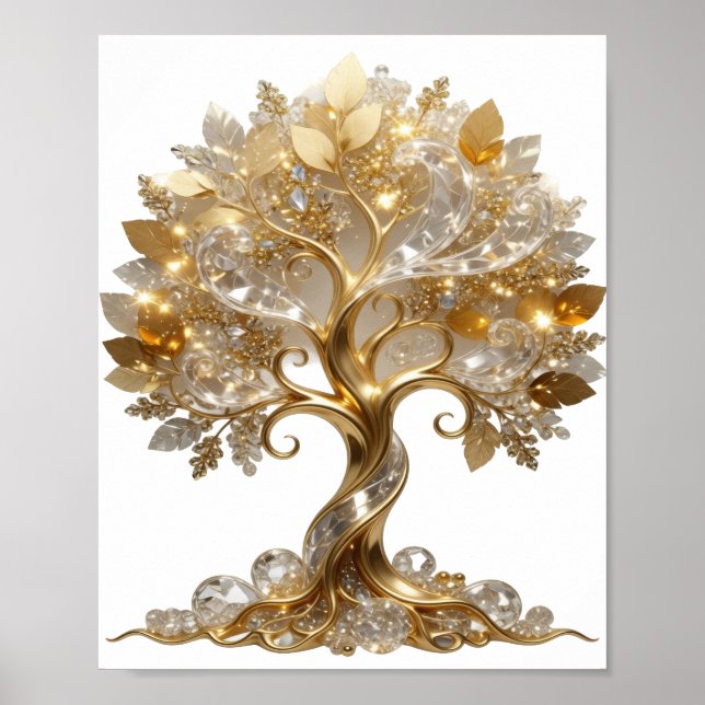 Affiche Arbre de vie doré moderne (Devant)
