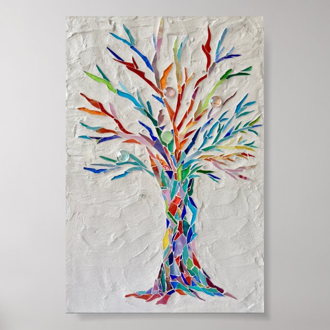 Affiche Arbre de vie en mosaïque (Devant)