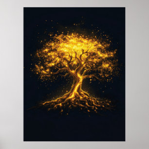Affiche Arbre de Vie Lumineux – Mystique et Envoûtant