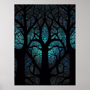 Affiche Arbre de vie - Mosaïque de forêt mystique