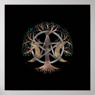 Affiche Arbre de vie Pentagram Moon Ornement