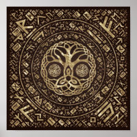 Arbre de vie - Yggdrasil avec noeud de trinité